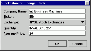 Response to invalid input